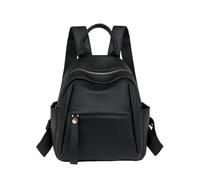CORIOS Damen Klein Rucksack PU Leder Tagesrucksack Mehrfach Taschen Umhängetasche für Frauen Lässig Daypacks Schulrucksack Umwandlungs Schulranzen Handtasche für Einkaufen Reisen Alltag Schwarz