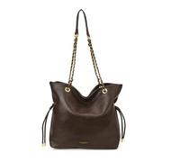 CORIOS Damen Kordelzug Eimer Taschen PU Leder Handtasche Wasserdicht Schultertaschen Große Kapazität Tote Beutel Tragetasche Mode Henkeltaschen mit Festem Ketten-Lederriemen Kaffee