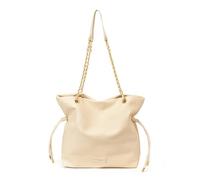 CORIOS Damen Kordelzug Eimer Taschen PU Leder Handtasche Wasserdicht Schultertaschen Große Kapazität Tote Beutel Tragetasche Mode Henkeltaschen mit Festem Ketten-Lederriemen Beige