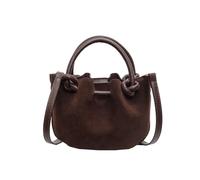 CORIOS Damen Kordelzug Eimer Taschen PU Leder Schultertaschen Wasserdicht Umhängetaschen Kleine Kapazität Handtasche Mode Tote Beutel Tragetasche Elegant Henkeltaschen Messenger-Tasche Kaffee