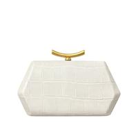 CORIOS Damen Krokodilprägung Abendtasche PU Leder Clutch Tasche Elegante Handtasche Schultertasche Umhängetasche mit Abnehmbarem Kettengurt für Party Hochzeit Cocktail Beige
