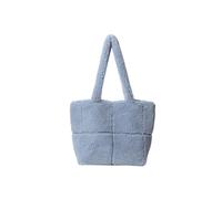 CORIOS Damen Lammwolle Handtasche Flauschige Tasche Plüsch Schultertasche Große Henkeltaschen Niedlich Flauschige Tote Beutel Einkaufstaschen Leichte Tragetasche Blau