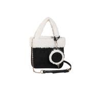 CORIOS Damen Lammwolle Schultertasche Plüsch Handtasche Klein Tragetasche Wildleder Tote Beutel Kunstfell Flauschige Henkeltaschen Retro Arbeit Reise Shopper Umhängetasche 2pcs Schwarz