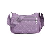 CORIOS Damen Nylon Schultertasche Umhängetasche mit Gesteppter Struktur Mehrfachtaschen Design Handtasche Ultraleicht Tote Beutel Tragetasche Messenger Bag mit Verstellbarer Schultergurt Violett