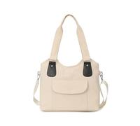 CORIOS Damen Nylon Schultertasche Wasserdicht Handtasche Casual Umhängetasche Multifunktionale Henkeltasche Leicht Tote Beutel Tragetasche Henkeltaschen für Einkaufen Reise Alltag Arbeit Beige