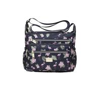 CORIOS Damen Nylon Umhängetasche Bohemian Style Schultertasche mit Print Verstellbarer Schultergurt Handtasche Mehrfachfächer Henkeltasche Boho Tragetasche für Urlaub Reise Strand Täglicher Flamingo