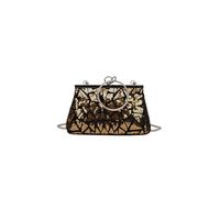 CORIOS Damen Pailletten Abendtasche Strass Clutch Tasche Hochzeit Brautbörse Handtasche Klein Tasche Elegante Diamant Schultertasche Vintage Kette Umhängetasche Gold