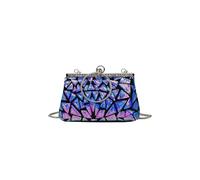 CORIOS Damen Pailletten Abendtasche Strass Clutch Tasche Hochzeit Brautbörse Handtasche Klein Tasche Elegante Diamant Schultertasche Vintage Kette Umhängetasche Blau