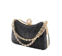 CORIOS Damen Pailletten Abendtasche Strasssteine Schultertasche Glitzer Strass Clutch Tasche Hochzeit Brautbörse Handtasche Funkelnd Diamant Schultertasche Kettentasche Umhängetasche Schwarz