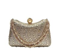 CORIOS Damen Pailletten Abendtasche Strasssteine Schultertasche Glitzer Strass Clutch Tasche Hochzeit Brautbörse Handtasche Funkelnd Diamant Schultertasche Kettentasche Umhängetasche Gold
