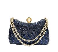 CORIOS Damen Pailletten Abendtasche Strasssteine Schultertasche Glitzer Strass Clutch Tasche Hochzeit Brautbörse Handtasche Funkelnd Diamant Schultertasche Kettentasche Umhängetasche Dunkelblau