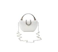 CORIOS Damen Pailletten Clutch Tasche Strass Abendtasche Shiny Diamant Handtasche Hochzeit Brautbörse Klein Tasche Elegante Umhängetasche Kette Schultertasche Weiß