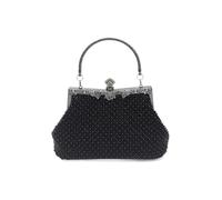 CORIOS Damen Perlen Abendtasche Luxus Strass Clutch Tasche Diamant Portemonnaie Tasche Hochzeit Brautbörse Kette Schultertasche Elegante Handtasche Abendparty Geldbörse Umhängetasch Schwarz