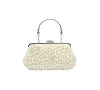 CORIOS Damen Perlen Clutch Tasche Luxus Abendtasche Hochzeit Brautbörse Elegante Handtasche Kette Schultertasche Portemonnaie Tasche Retro Umhängetasche für Geldbörse Abendparty Beige