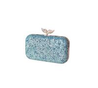 CORIOS Damen Perlen Clutch Tasche Luxus Pailletten Abendtasche Hochzeit Brautbörse Strass Portemonnaie Tasche Elegante Handtasche Kette Schultertasche Abendparty Geldbörse Umhängetasche Blau