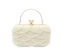 CORIOS Damen Perlen Clutch Tasche Luxus Strass Abendtasche Diamant Portemonnaie Tasche Hochzeit Brautbörse Elegante Handtasche Kette Schultertasche Geldbörse Abendparty Umhängetasche Beige