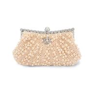 CORIOS Damen Perlen Clutch Tasche Luxus Strass Abendtasche Hochzeit Brautbörse Diamant Portemonnaie Tasche Elegante Handtasche Kette Schultertasche Geldbörse Abendparty Umhängetasch Champagner