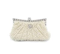 CORIOS Damen Perlen Clutch Tasche Luxus Strass Abendtasche Hochzeit Brautbörse Diamant Portemonnaie Tasche Elegante Handtasche Kette Schultertasche Geldbörse Abendparty Umhängetasch Beige