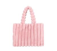 CORIOS Damen Plüsch Handtasche Niedlich Flauschige Schultertasche Flauschige Tasche Großes Tragetasche Elegant Gerüschtes Tote Beutel Henkeltaschen für Einkaufen Reisen Büro Alltag Rosa L