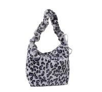 CORIOS Damen Plüsch Schultertasche Flauschige Tasche Niedlich Flauschige Handtasche Leopard Zebra Druck Umhängetasche Großes Henkeltaschen Elegant Tote Beutel Tragetasche Leopardenmuster Lila