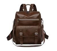 CORIOS Damen PU Leder Rucksack Mehrfach Taschen Tagesrucksack Umhängetasche für Frauen Umwandlungs Schulranzen Handtasche Retro Daypacks Schulrucksack für Reisen Einkaufen Alltag Braun