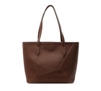 CORIOS Damen PU Leder Schultertasche Elegante Handtasche mit Patchwork Design Große Kapazität Aktentasche für Büro Reise Arbeit Kaffee