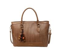 CORIOS Damen PU Ledergewebe Tote Handtasche Schultertasche mit Großer Umhängetasche mit Exquisitem Holzperlen-Anhänger Elegant Aktenkoffer Henkeltasche für Büro Arbeit Geschäft Reise Khaki