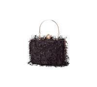 CORIOS Damen Quaste Clutch Tasche Luxus Strass Abendtasche Perlen Portemonnaie Tasche Hochzeit Brautbörse Elegante Handtasche Kette Schultertasche Umhängetasche Schwarz