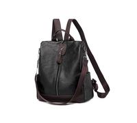 CORIOS Damen Rucksack Anti Diebstahl Schulrucksack Schulranzen mit Kopfhörerloch PU Leder Schultasche Handtasche Mädchen Schultaschen Beiläufig Daypacks für Universität Reisen Freizeit Arbeit Schwarz