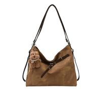 CORIOS Damen Rucksack Schultasche PU Leder Tote Handtasche Schultertasche mit Niedlichem Bäranhänger Große Kapazität Henkeltasche Schulranzen für Business Reisen Einkaufen Arbeiten Braun