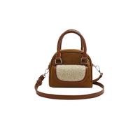 CORIOS Damen Samt Handtasche Lammwolle Schultertasche Plüsch Tragetasche Klein Umhängetasche Niedlich Flauschige Henkeltaschen Einkaufstaschen Retro Tote Beutel Braun