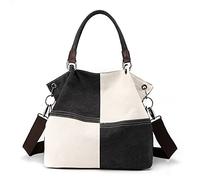 CORIOS Damen Schultertasche Canvas Handtasche Große Kapazität Umhängetasche Casual Tragetasche Multifunktionale Tote Beutel Henkeltaschen für Schule Arbeit Reise Shopper Schwarz