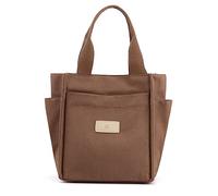 CORIOS Damen Schultertasche Casual Handtasche Canvas Unterarmtasche Henkeltaschen Multifunktionale Tragetasche Henkeltasche Tote Beutel für Arbeit Schule Shopper Alltag Reise Braun