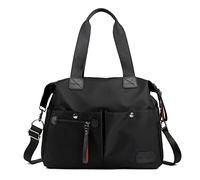 CORIOS Damen Schultertasche Nylon Handtasche Wasserdicht Henkeltasche Casual Umhängetasche Leicht Tote Beutel Tragetasche Henkeltaschen für Arbeit Schule Einkaufen Reise Alltag Schwarz
