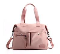 CORIOS Damen Schultertasche Nylon Handtasche Wasserdicht Henkeltasche Casual Umhängetasche Leicht Tote Beutel Tragetasche Henkeltaschen für Arbeit Schule Einkaufen Reise Alltag Rosa
