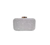 CORIOS Damen Strass Abendtasche Diamant Clutch Tasche Shiny Handtasche Hochzeit Brautbörse Kette Schultertasche Klein Tasche Elegante Luxus Umhängetasche Silber