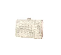 CORIOS Damen Strohtasche Abendtasch Frauen Gewebte Tasche Hochzeit Brautbörse Elegante Clutch Tasche Klein Tasche Formale Handtasche Schultertasche Luxuriös Umhängetasche Weiß