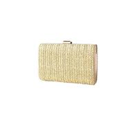 CORIOS Damen Strohtasche Abendtasch Frauen Gewebte Tasche Hochzeit Brautbörse Elegante Clutch Tasche Klein Tasche Formale Handtasche Schultertasche Luxuriös Umhängetasche Kamel