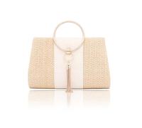 CORIOS Damen Strohtasche Abendtasche Frauen Gewebte Tasche Elegante Fransen Clutch Tasche Klein Tasche Hochzeit Brautbörse Formale Handtasche Schultertasche Luxuriös Umhängetasche Gelb