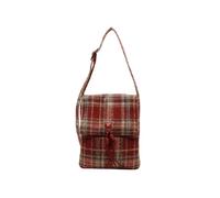 CORIOS Damen Tartan Schultertasche Tweed Handtasche Retro Umhängetasche Mittleres Fassungsvermögen Einkaufstaschen Elegant Tragetasche Tote Beutel Henkeltaschen Handytasche Rot