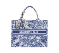 CORIOS Damen Tote Handtasche mit Ethnischen Druckmustern Böhmische Schultertasche Sommer Strand Tasche Mode Elegant Laptoptasche Aktentasche Canvas Henkeltaschen für Urlaub Reise Strand Blau L