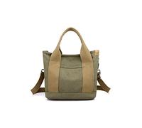 CORIOS Damen Umhängetasche Canvas Handtasche Schultertasche Kleine Kapazität Henkeltaschen Casual Tragetasche Multifunktionale Tote Beutel für Schule Shopper Arbeit Reise Armeegrün