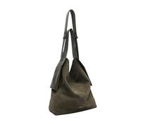 CORIOS Damen Wildleder Handtasche Herbst Winter Schultertasche Große Umhängetasche Retro Tragetasche Weiches Kunstleder Henkeltaschen Elegant Tote Beutel für Reise Arbeit Shopper Grün M