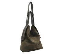 CORIOS Damen Wildleder Handtasche Herbst Winter Schultertasche Große Umhängetasche Retro Tragetasche Weiches Kunstleder Henkeltaschen Elegant Tote Beutel für Reise Arbeit Shopper Grün L