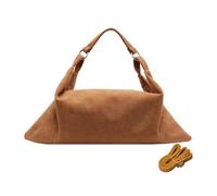 CORIOS Damen Wildleder Handtasche Herbst Winter Schultertasche Retro Tragetasche Umhängetasche Weiches Kunstleder Henkeltaschen Elegant Tote Beutel für Reise Arbeit Shopper Braun