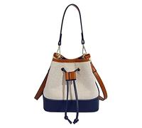CORIOS Eimer Taschen Damen Henkeltaschen Canvas Schultertaschen PU-Leder Umhängetaschen Kordelzug Beuteltasche Messenger-Tasche Tote Beutel für Schule Arbeit Reise Shopper Mehrfarbig