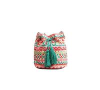 CORIOS Ethnischer Stil Handtasche Damen Canvas Schultertasche Böhmische Tote Beutel Quasten Henkeltaschen Kordelzug Umhängetasche Sommer Strand Tasche Bedruckte Tasche Retro Eimer Taschen Mehrfarbig A