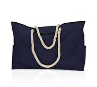 CORIOS Extra Große Strandtasche XXL Familie Shopper Schultertasche Beach Bag mit Anti-Diebstahl-Magnetschnalle Handtasche Sommertaschen Damen für Strand Pool Fitnessstudio Reisen Navy Blau
