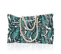 CORIOS Extra Große Strandtasche XXL Familie Shopper Schultertasche Beach Bag mit Anti-Diebstahl-Magnetschnalle Handtasche Sommertaschen Damen für Strand Pool Fitnessstudio Reisen Bananenblatt