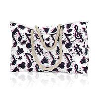 CORIOS Extra Große Strandtasche XXL Familie Shopper Schultertasche Beach Bag mit Anti-Diebstahl-Magnetschnalle Handtasche Sommertaschen Damen für Strand Pool Fitnessstudio Reisen Musiknote